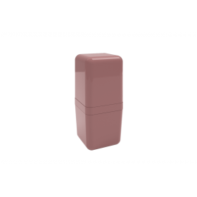 Porta-escova Cube com tampa 8,5 x 8,5 x 19,5 cm - Rosa Malva Coza