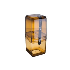 Porta-escova Cube com tampa 8,5 x 8,5 x 19,5 cm - Mel Coza