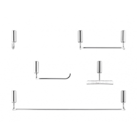 Kit de acessórios de parede para lavatório DocolIdea cromado