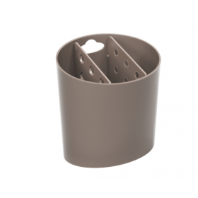 Escorredor de talheres oval Basic 13,8 x 10,5 x 14,4 cm - Warm Gray Coza
